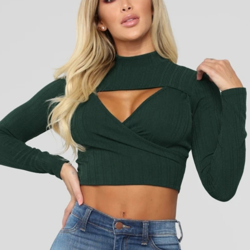 Hunter Green crop top